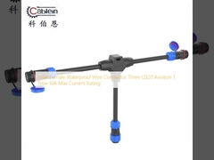 Conector de fio à prova d'água masculino-feminino 3 LD20 Aviação T Tipo 10A Corrente máxima