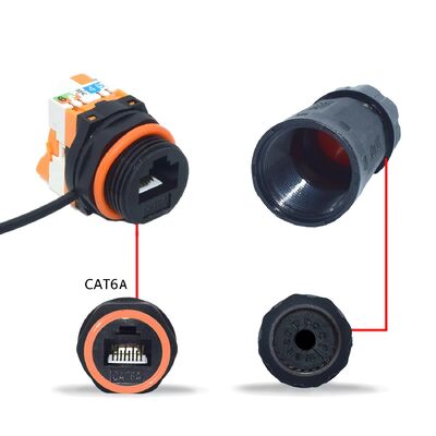comprar Conector de rede RJ45 compacto à prova d'água IP68 com nylon PA66 para soluções de economia de espaço Fabricação em linha