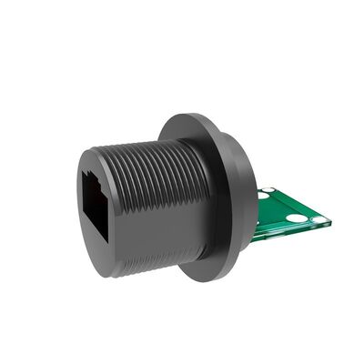 Conector de sinal à prova d'água IP67 com tensão nominal de 125 V e material de nylon PA66 para redes industriais