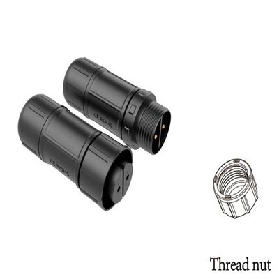 Conector masculino-feminino à prova d'água de tipo sem parafuso, com tensão de isolamento de 3 KV e material de concha PA66 para uso ao ar livre