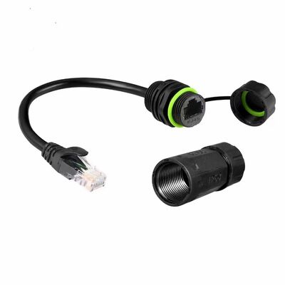 Conector de sinal RJ45 à prova d'água IP67 com resistência à chama UL94-V0 e velocidade de transmissão de 1000MHz