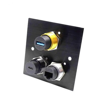 IP67 Conector de montagem de painel à prova d'água com acoplamento roscado e tipo sem parafusos para ligações externas seguras